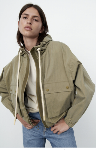 Zara + Hooded Jacket