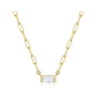 Boutiquelovin + 14k Gold Plated Cz Solitaire Pendant Necklace