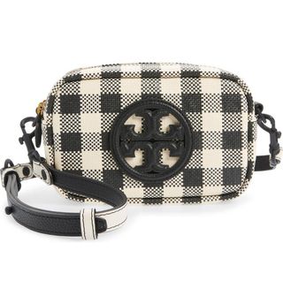 Tory Burch + Perry Gingham Crossbody Camera Bag