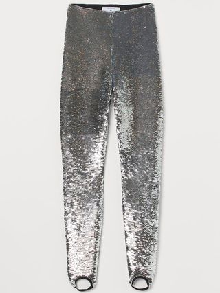 TOGA Archives X H&M Silver Sequin Leggings Pants Trousers Size S