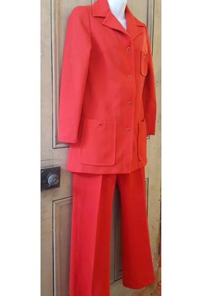 Vintage + 60's/70's Cherry Red Suit