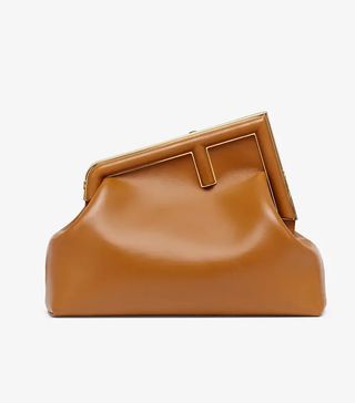 Fendi + Brown Leather Bag Fendi First Medium