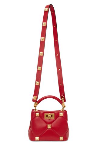 Valentino Garavani + Red Mini Roman Stud Bag