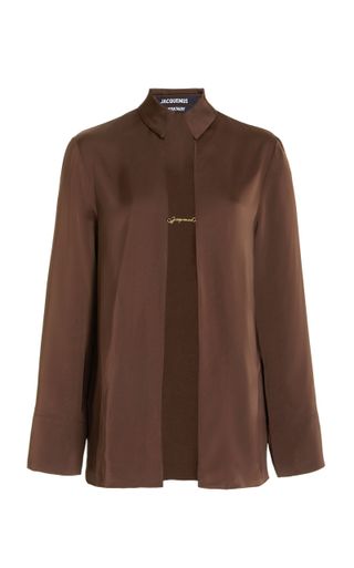 Jacquemus + Chain-Detailed Satin Shirt Jacket