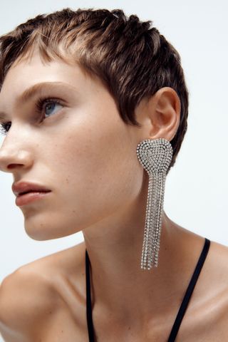 Zara + Gemstone Heart Earrings