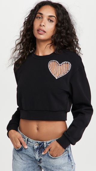 Area + Heart Cutout Pullover