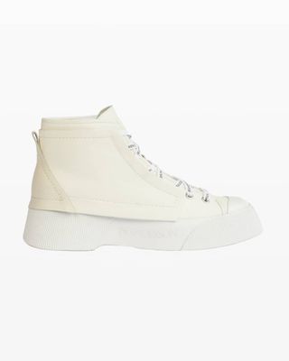 JW Anderson + Trainer Leather High-Top Sneakers