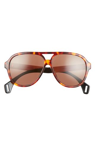 Gucci + 59mm Aviator Sunglasses