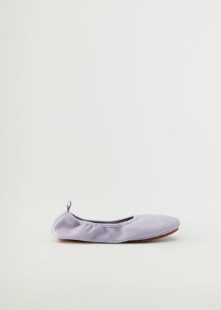 Mango + Elastic Leather Ballerina