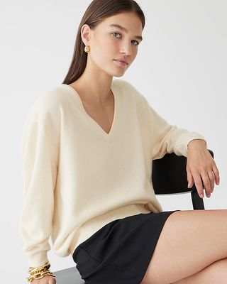 J.Crew + Cashmere Relaxed V-Neck Sweater