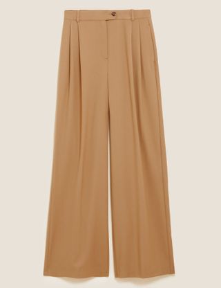 Marks and Spencer + Pleat Front Wide Leg Trousers