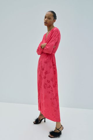 Zara + Jacquard Wrap Dress