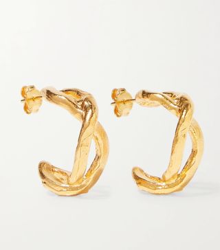 Alighieri + The Orbit Of The Writer Gold-Plated Hoop Earrings