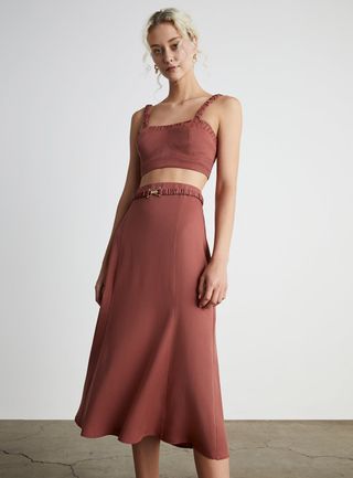 Who What Wear Collection + Nicole Midi Skirt With Removable Belt