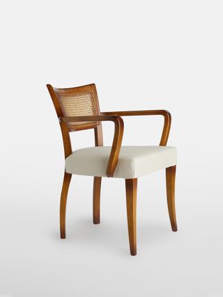 Soho Home + Molina Arm Chair Cane Back Linen, Natural Uk