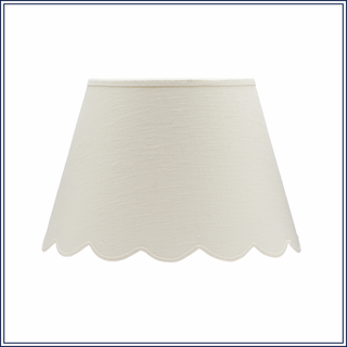 Matilda Goad + Signature Scalloped Fabric Lampshade in White, Medium