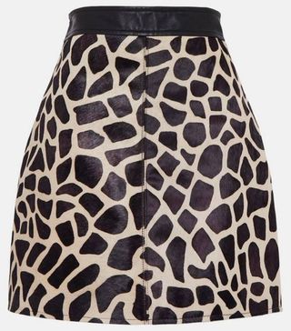 Karen Millen + Leather Cavallino Mini Skirt