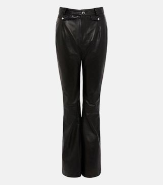 Karen Millen + Leather Pocket Detail Slim Flare Trouser