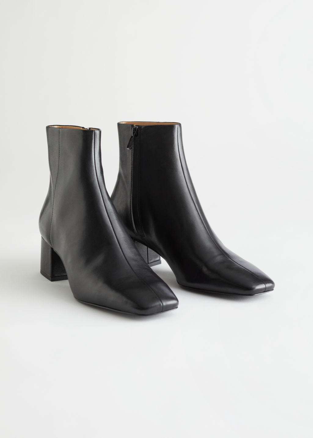 & Other Stories + Leather Heeled Ankle Boots