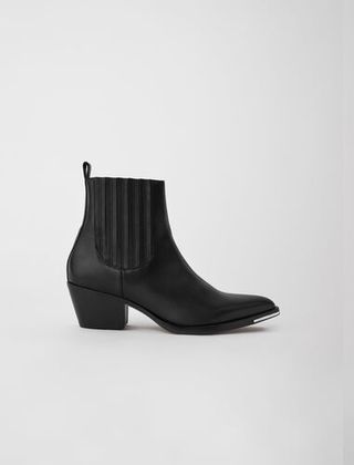 Maje + Western-Style Ankle Boots in Leather