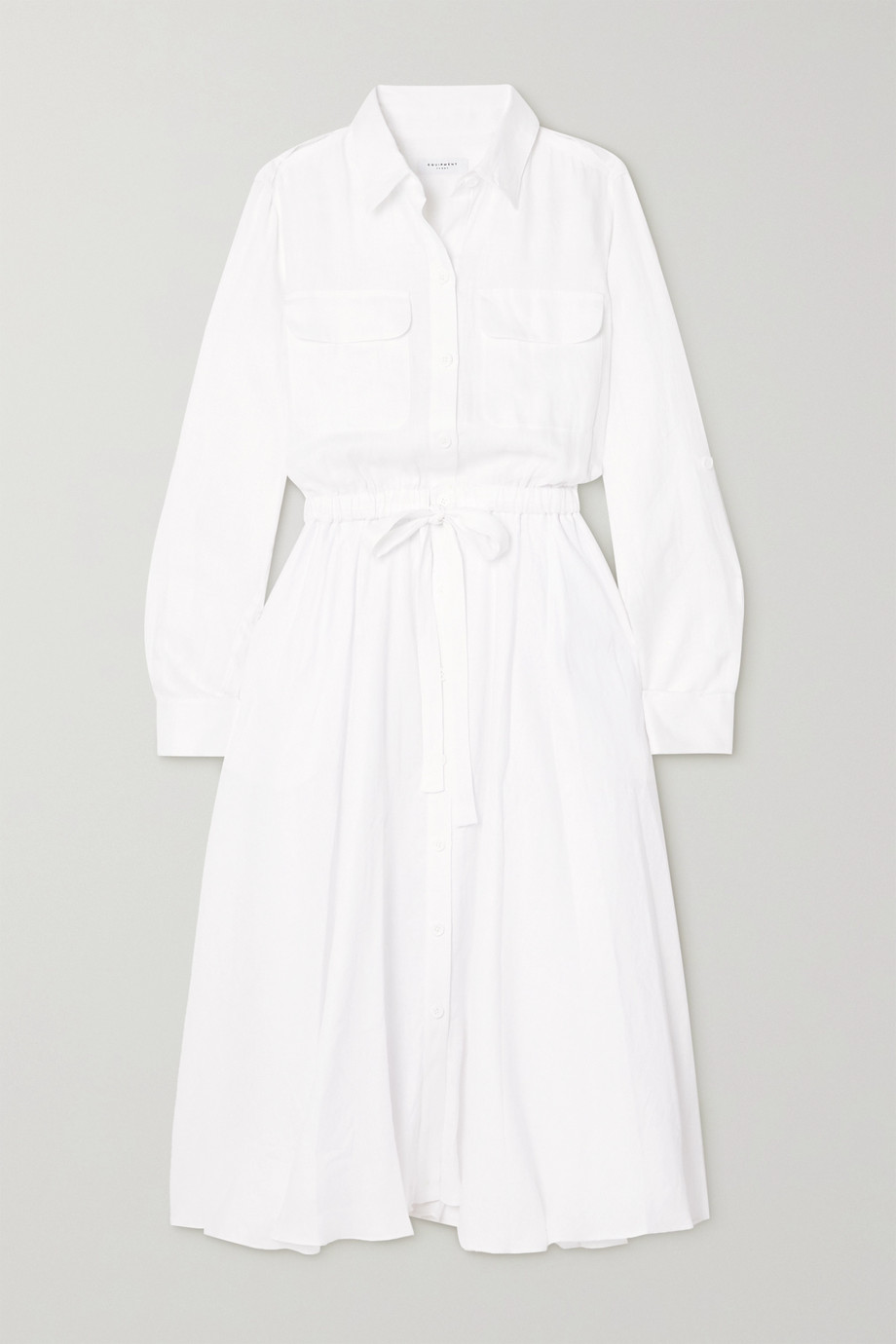 Equipment + White Jacquot Cotton Shirt Dress