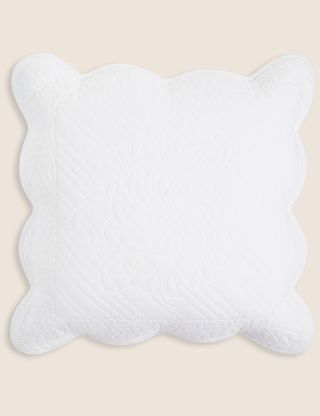 Marks and Spencer + Pure Cotton Embroidered Trapunto Cushion