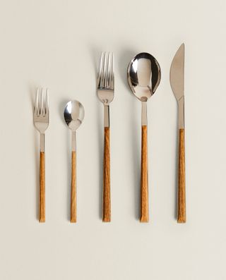 Zara Home + Cutlery With Wood-Effect Handle