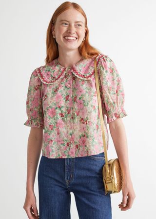 & Other Stories + Ruffled Statement Collar Blouse