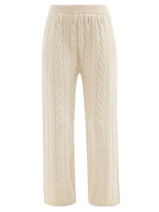 The Frankie Shop + Jules Wool-Blend Cable-Knit Trousers
