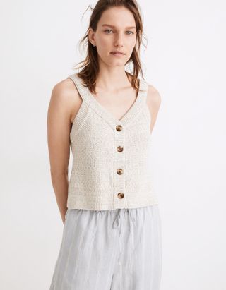 Madewell + Rainbow Marled Wakefield Button-Front Sweater Tank