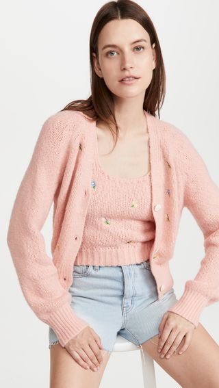 English Factory + Embroidered Knit Cardigan