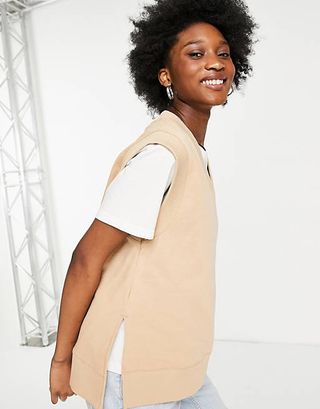 Selected Femme + Organic Cotton Sweat Vest