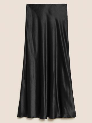 M&S Collection + Satin Midaxi Slip Skirt