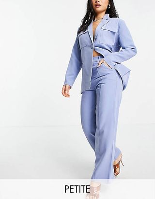 4th + Reckless + Petite Tailored Trousers in Blue