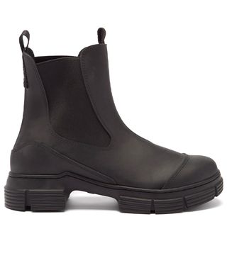 Ganni + Chunky Recycled Rubber-Blend Chelsea Boots