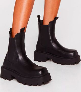 NastyGal + Chunky Square Toe Chelsea Boots