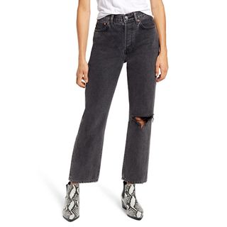 Topshop + Chicago Ripped Knee High Waist Jeans