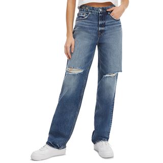 Good American + Good '90s Ripped Straight Leg Jeans