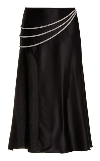 Nué + Laetitia Embellished Silk-Blend Midi Skirt