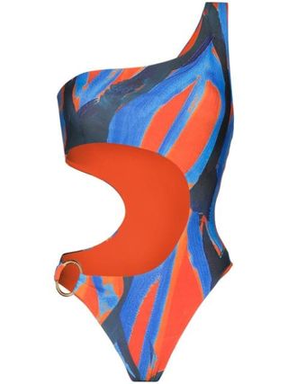 Louisa Ballou + Half Moon Asymmetric Swimsuit