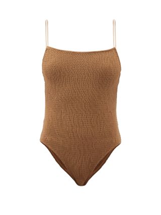 Totême + Shirred Recycled-Fibre Swimsuit