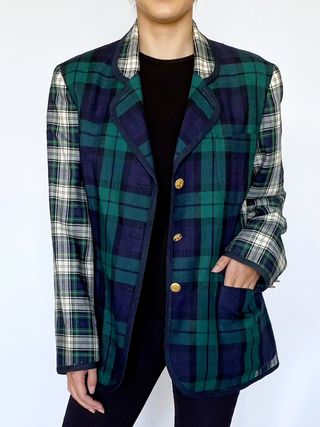 Vintage + Trussardi Jeans Checkered Blazer