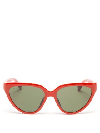 Balenciaga + Red Cat-Eye Sunglasses
