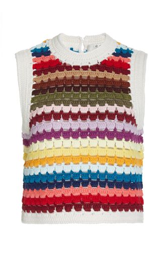 Sea + Ziggy Crocheted Cotton Vest