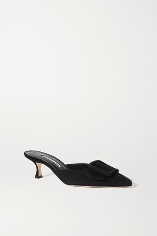Zara + Leather Mid Heel Slingback Shoes