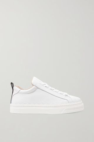 Chloé + Laure Scalloped Leather Sneakers
