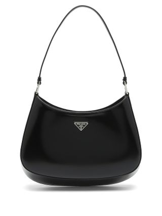 Prada + Cleo Spazzolato-Leather Shoulder Bag