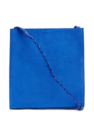 Jil Sander + Tangle Medium Braided-Strap Suede Shoulder Bag