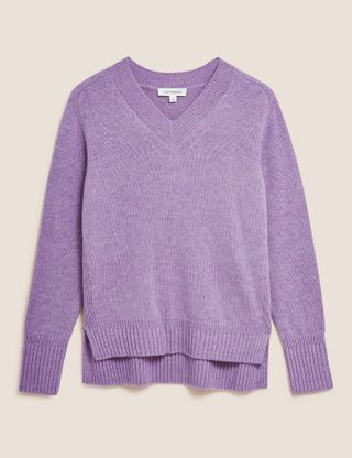 Marks & Spencer + V-Neck Relaxed Jumper with Yak Wool