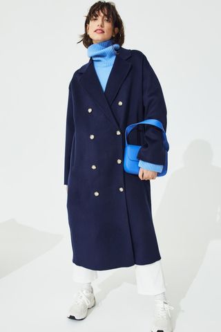 H&M + Double-Breasted Wool-Mix Coat